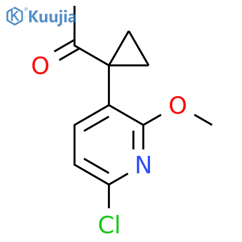 1-1-(6-chloro-2-methoxypyridin-3-yl)cyclopropylethan-1-one structure
