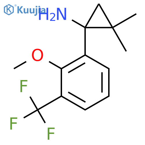 1-[2-Methoxy-3-(trifluoromethyl)phenyl]-2,2-dimethylcyclopropan-1-amine structure