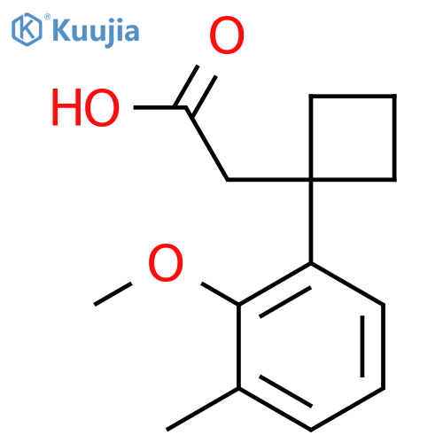 2-1-(2-methoxy-3-methylphenyl)cyclobutylacetic acid structure