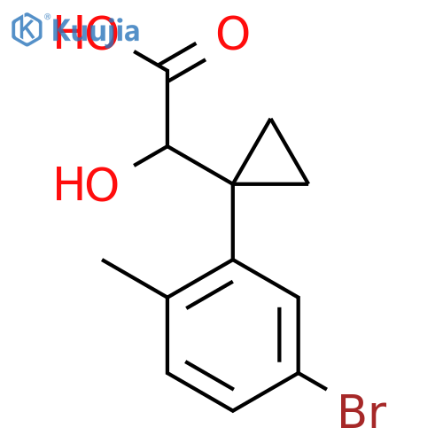 2-1-(5-bromo-2-methylphenyl)cyclopropyl-2-hydroxyacetic acid structure