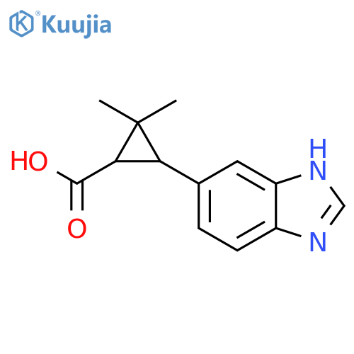 3-(1H-1,3-benzodiazol-5-yl)-2,2-dimethylcyclopropane-1-carboxylic acid structure