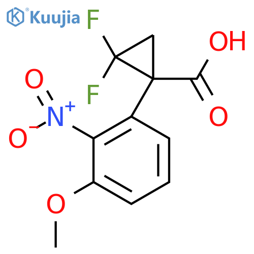 2,2-difluoro-1-(3-methoxy-2-nitrophenyl)cyclopropane-1-carboxylic acid structure