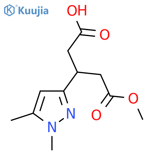 3-(1,5-dimethyl-1H-pyrazol-3-yl)-5-methoxy-5-oxopentanoic acid structure