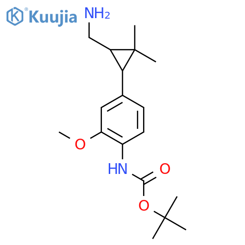 tert-butyl N-{4-3-(aminomethyl)-2,2-dimethylcyclopropyl-2-methoxyphenyl}carbamate structure