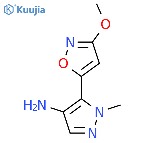 5-(3-methoxy-1,2-oxazol-5-yl)-1-methyl-1H-pyrazol-4-amine structure