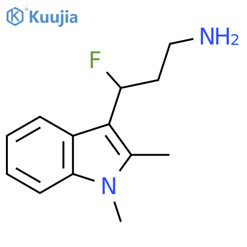 3-(1,2-dimethyl-1H-indol-3-yl)-3-fluoropropan-1-amine structure