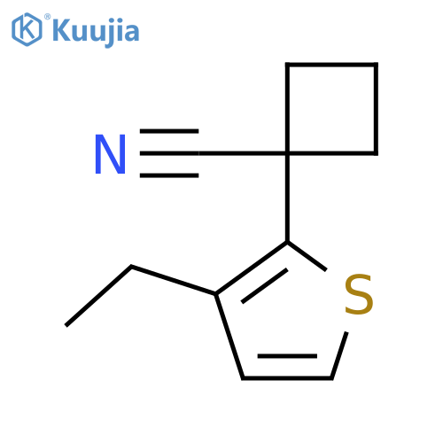 1-(3-ethylthiophen-2-yl)cyclobutane-1-carbonitrile structure