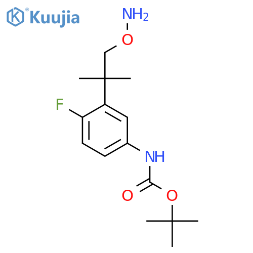 tert-butyl N-{3-1-(aminooxy)-2-methylpropan-2-yl-4-fluorophenyl}carbamate structure