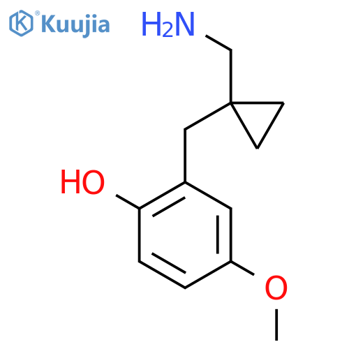 2-{1-(aminomethyl)cyclopropylmethyl}-4-methoxyphenol structure