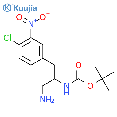 tert-butyl N-1-amino-3-(4-chloro-3-nitrophenyl)propan-2-ylcarbamate structure
