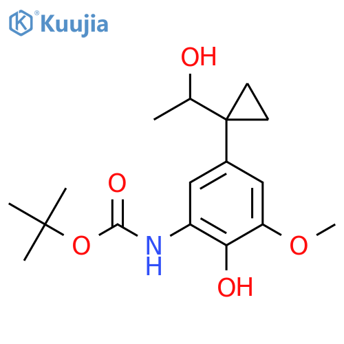 tert-butyl N-{2-hydroxy-5-1-(1-hydroxyethyl)cyclopropyl-3-methoxyphenyl}carbamate structure