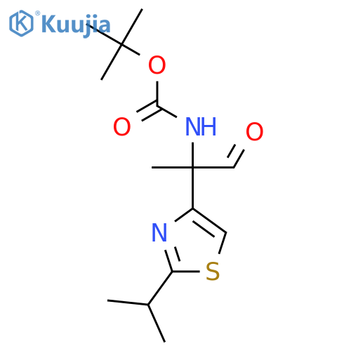 tert-butyl N-{1-oxo-2-2-(propan-2-yl)-1,3-thiazol-4-ylpropan-2-yl}carbamate structure