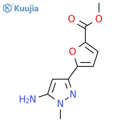 methyl 5-(5-amino-1-methyl-1H-pyrazol-3-yl)furan-2-carboxylate structure