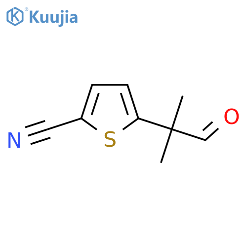 5-(2-methyl-1-oxopropan-2-yl)thiophene-2-carbonitrile structure