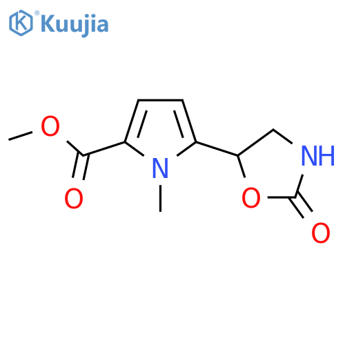 methyl 1-methyl-5-(2-oxo-1,3-oxazolidin-5-yl)-1H-pyrrole-2-carboxylate structure