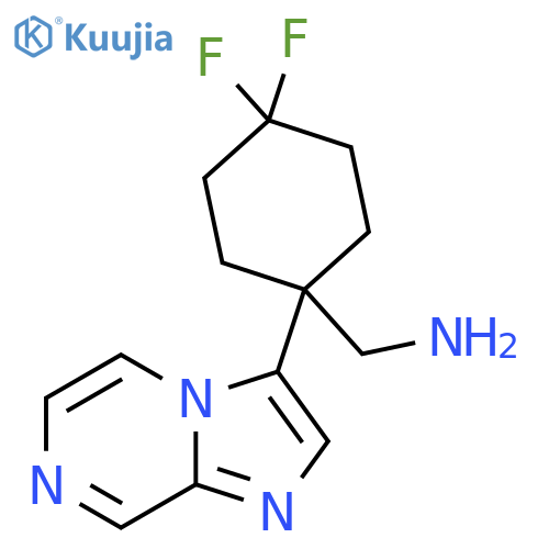 (4,4-difluoro-1-{imidazo1,2-apyrazin-3-yl}cyclohexyl)methanamine structure