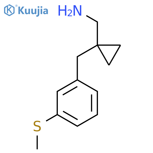(1-{3-(methylsulfanyl)phenylmethyl}cyclopropyl)methanamine structure