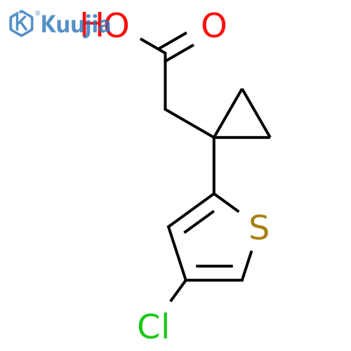 2-1-(4-chlorothiophen-2-yl)cyclopropylacetic acid structure