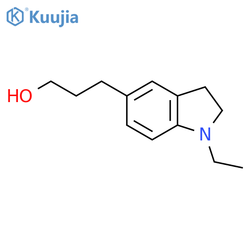 3-(1-ethyl-2,3-dihydro-1H-indol-5-yl)propan-1-ol structure