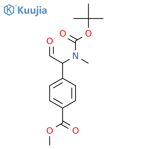 Methyl 4-(1-{[(tert-butoxy)carbonyl](methyl)amino}-2-oxoethyl)benzoate structure
