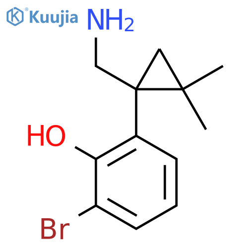 2-1-(aminomethyl)-2,2-dimethylcyclopropyl-6-bromophenol structure