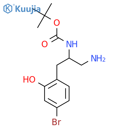 tert-butyl N-1-amino-3-(4-bromo-2-hydroxyphenyl)propan-2-ylcarbamate structure