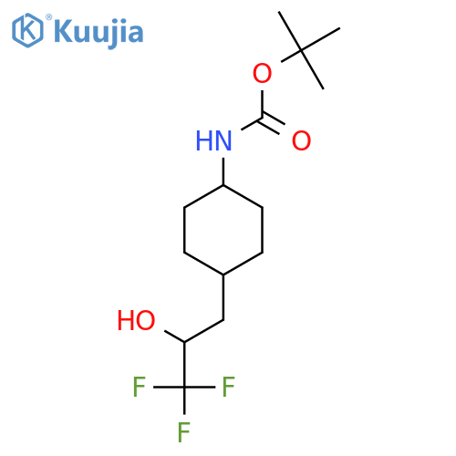 tert-butyl N-[4-(3,3,3-trifluoro-2-hydroxypropyl)cyclohexyl]carbamate structure
