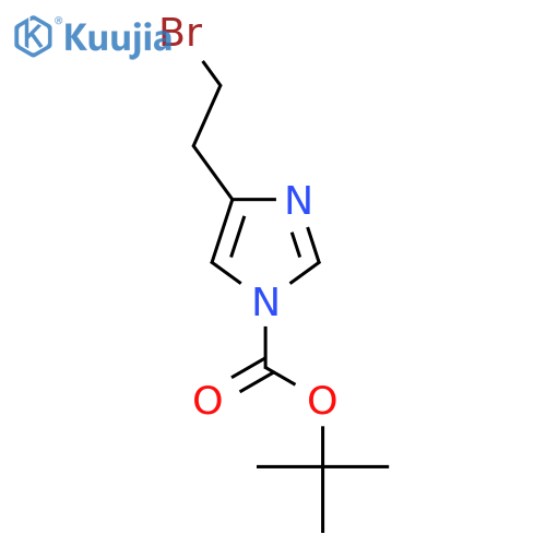 tert-butyl 4-(2-bromoethyl)-1H-imidazole-1-carboxylate structure
