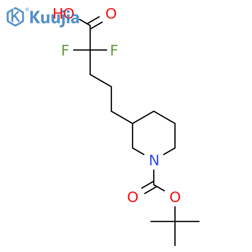 5-{1-(tert-butoxy)carbonylpiperidin-3-yl}-2,2-difluoropentanoic acid structure
