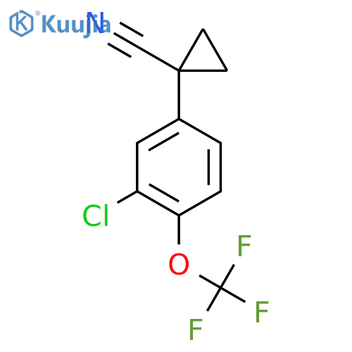 1-3-chloro-4-(trifluoromethoxy)phenylcyclopropane-1-carbonitrile structure