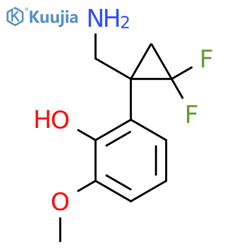 2-1-(aminomethyl)-2,2-difluorocyclopropyl-6-methoxyphenol structure