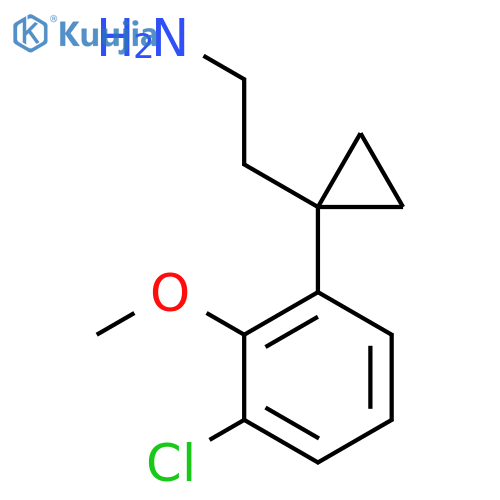 2-1-(3-chloro-2-methoxyphenyl)cyclopropylethan-1-amine structure