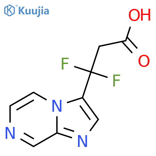 3,3-difluoro-3-{imidazo1,2-apyrazin-3-yl}propanoic acid structure