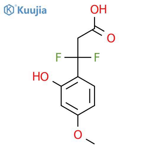 3,3-difluoro-3-(2-hydroxy-4-methoxyphenyl)propanoic acid structure