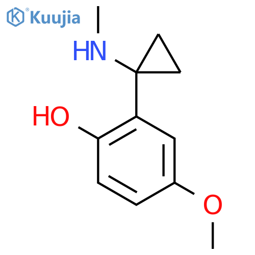 4-methoxy-2-1-(methylamino)cyclopropylphenol structure