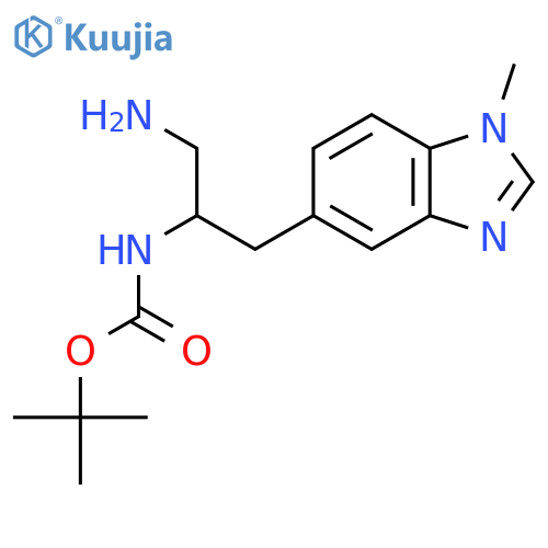 tert-butyl N-1-amino-3-(1-methyl-1H-1,3-benzodiazol-5-yl)propan-2-ylcarbamate structure