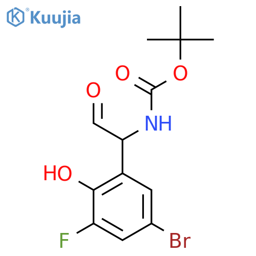 tert-butyl N-1-(5-bromo-3-fluoro-2-hydroxyphenyl)-2-oxoethylcarbamate structure