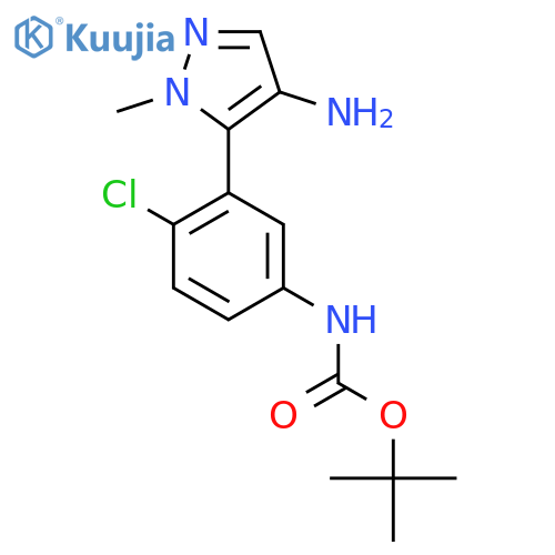 tert-butyl N-3-(4-amino-1-methyl-1H-pyrazol-5-yl)-4-chlorophenylcarbamate structure