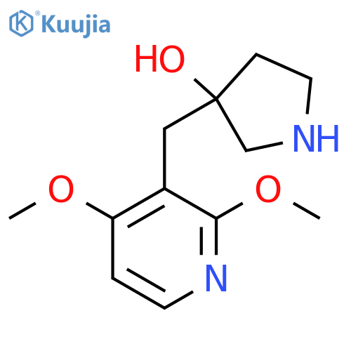3-(2,4-dimethoxypyridin-3-yl)methylpyrrolidin-3-ol structure