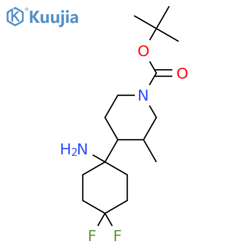 tert-butyl 4-(1-amino-4,4-difluorocyclohexyl)-3-methylpiperidine-1-carboxylate structure