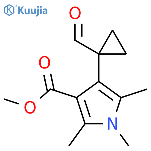 methyl 4-(1-formylcyclopropyl)-1,2,5-trimethyl-1H-pyrrole-3-carboxylate structure