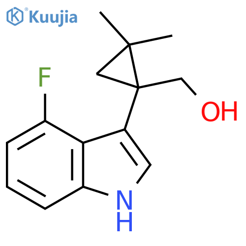 1-(4-fluoro-1H-indol-3-yl)-2,2-dimethylcyclopropylmethanol structure