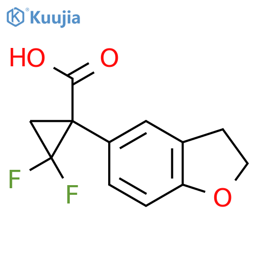 1-(2,3-dihydro-1-benzofuran-5-yl)-2,2-difluorocyclopropane-1-carboxylic acid structure