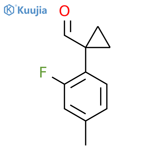 1-(2-fluoro-4-methylphenyl)cyclopropane-1-carbaldehyde structure