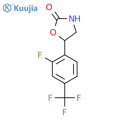 5-2-fluoro-4-(trifluoromethyl)phenyl-1,3-oxazolidin-2-one structure