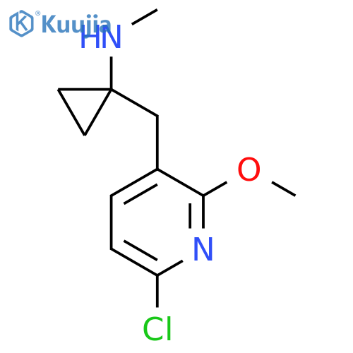 1-(6-chloro-2-methoxypyridin-3-yl)methyl-N-methylcyclopropan-1-amine structure