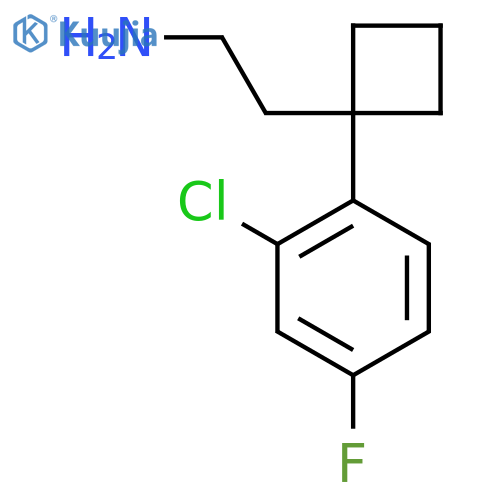 2-1-(2-chloro-4-fluorophenyl)cyclobutylethan-1-amine structure