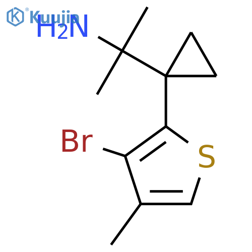2-1-(3-bromo-4-methylthiophen-2-yl)cyclopropylpropan-2-amine structure