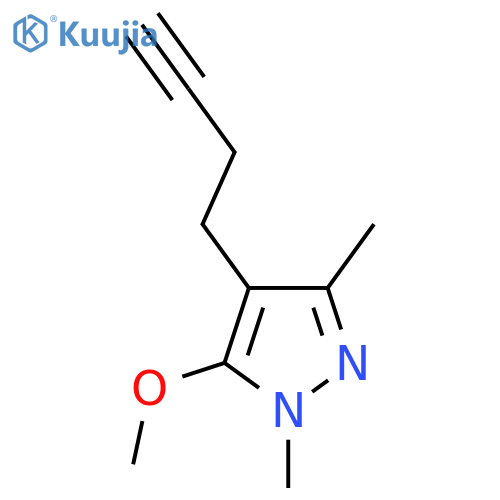 4-(but-3-yn-1-yl)-5-methoxy-1,3-dimethyl-1H-pyrazole structure