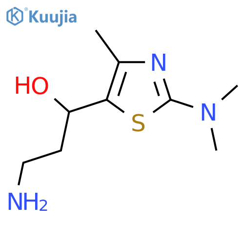 3-amino-1-2-(dimethylamino)-4-methyl-1,3-thiazol-5-ylpropan-1-ol structure